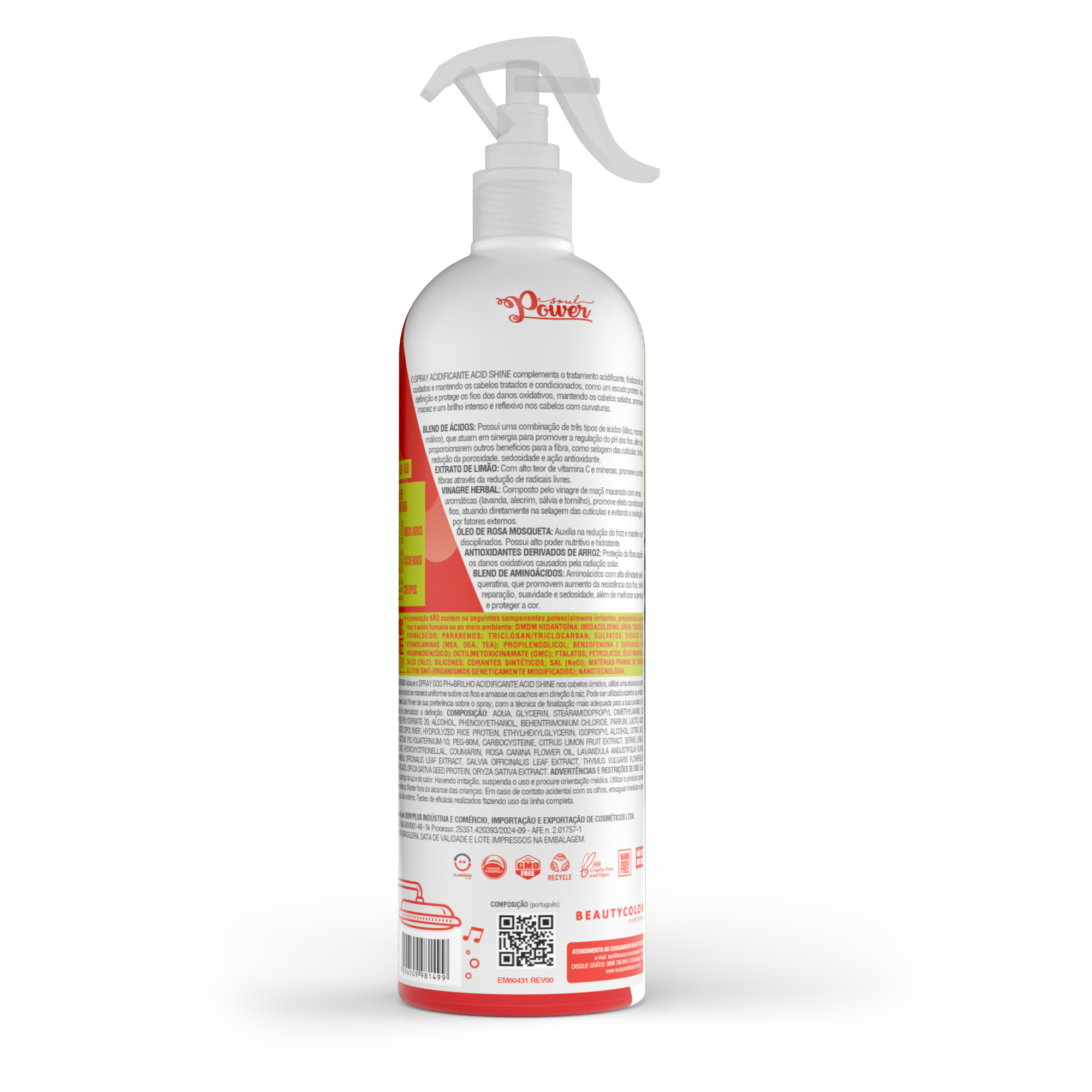 Spray Acidificante Soul Power S.O.S pH + Brilho Acid Shine 315ml