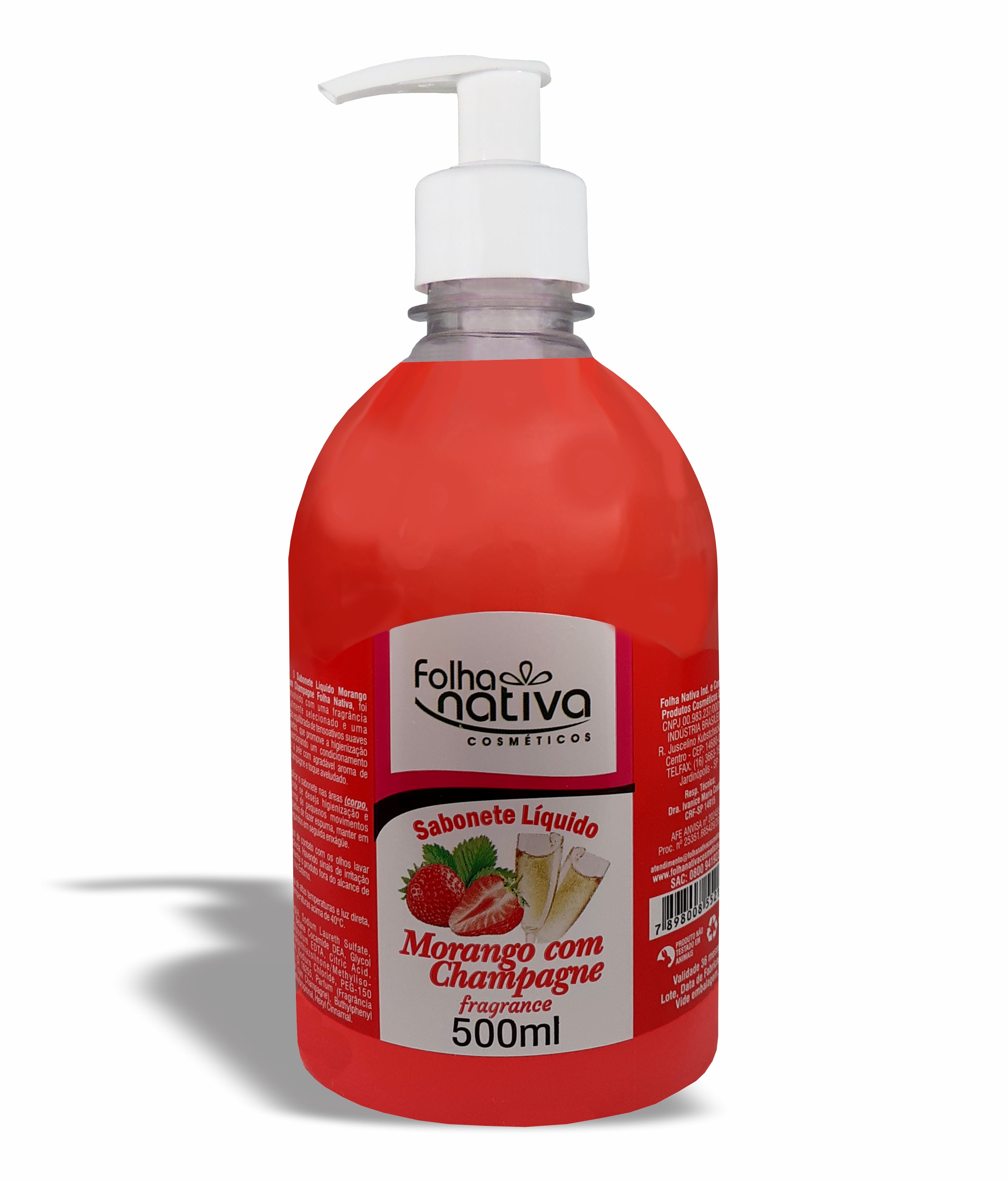 Sabonete Líquido Folha Nativa Morango com Champagne 500 ml