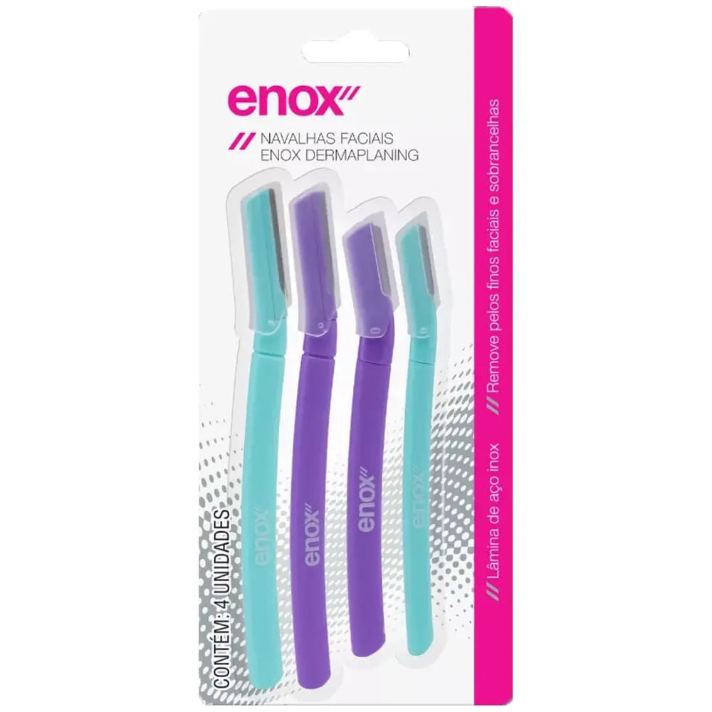 Navalha Facial Enox Dermaplaning com 4 Unidades