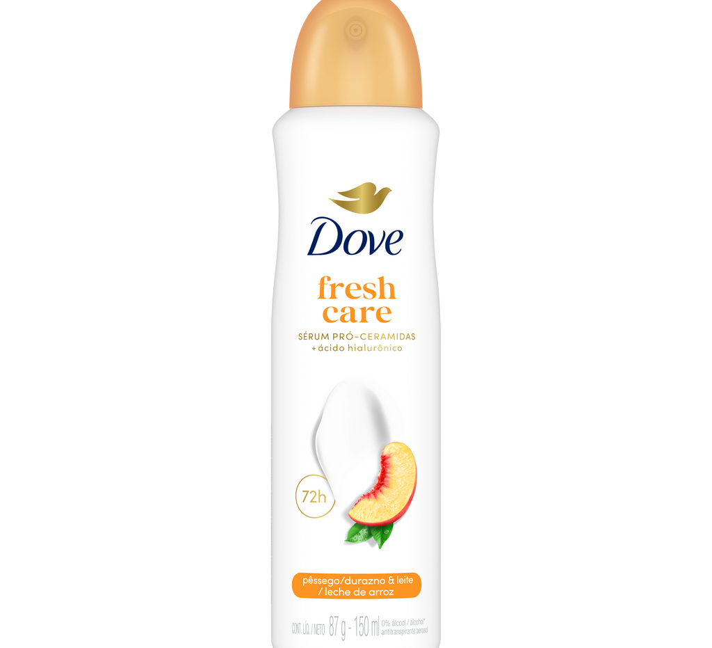 Desodorante Antitranspirante Aerosol Dove Fresh Care Pêssego e Leite de Arroz 150 ml