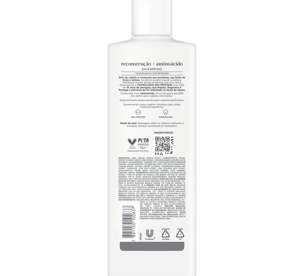 Shampoo Dove Reconstrução + Aminoácidos 370ml