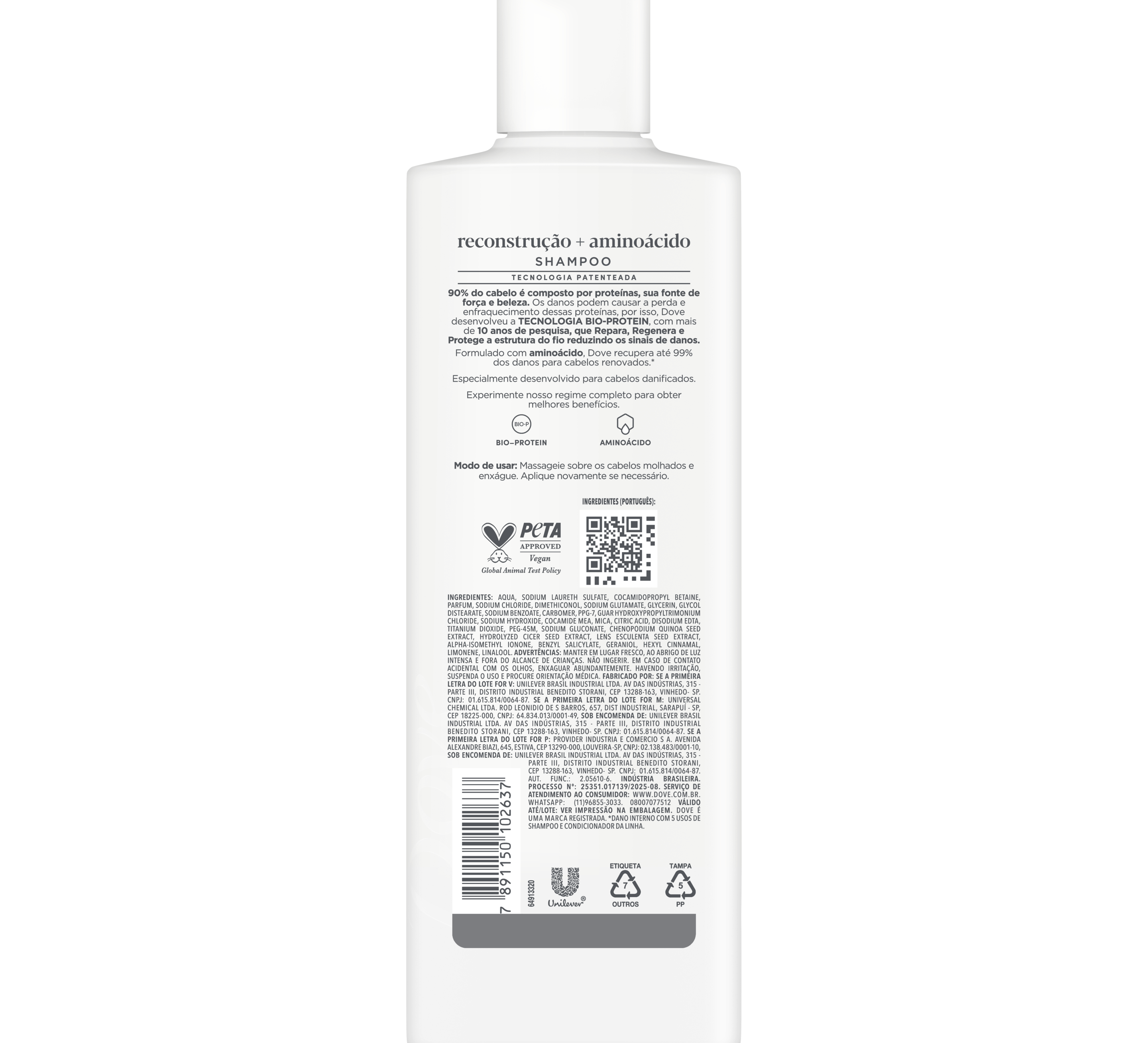 Shampoo Dove Reconstrução + Aminoácidos 370ml