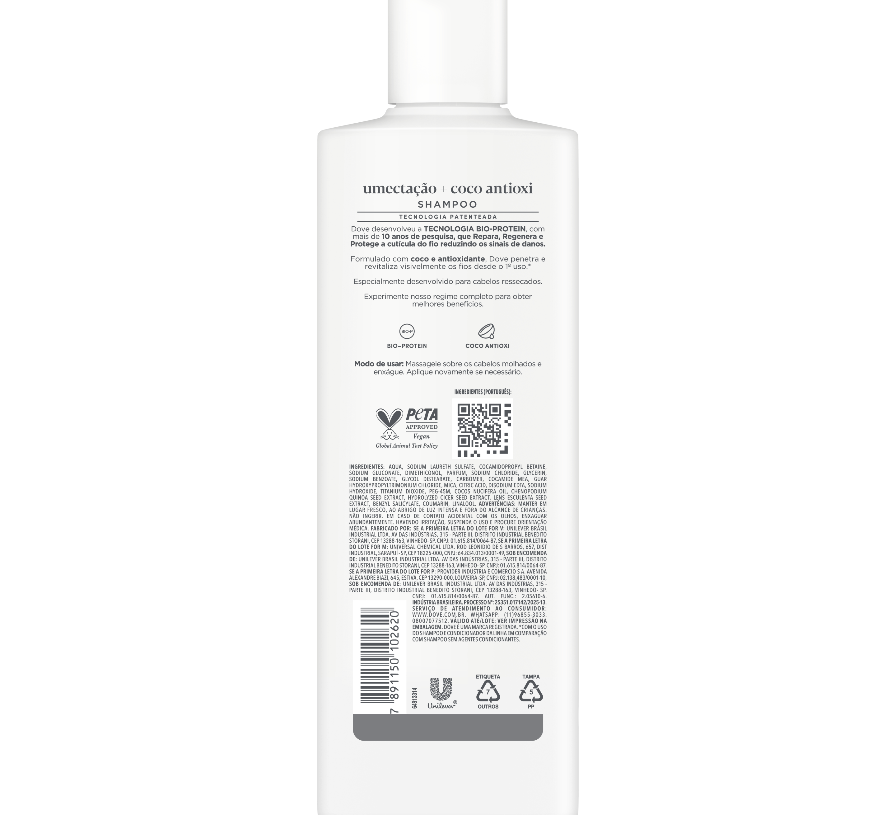 Shampoo Dove Umectação + Coco e Antioxidantes 370ml