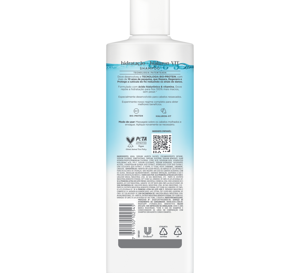Shampoo Dove Hidratação + Hialuron-Vit 370ml