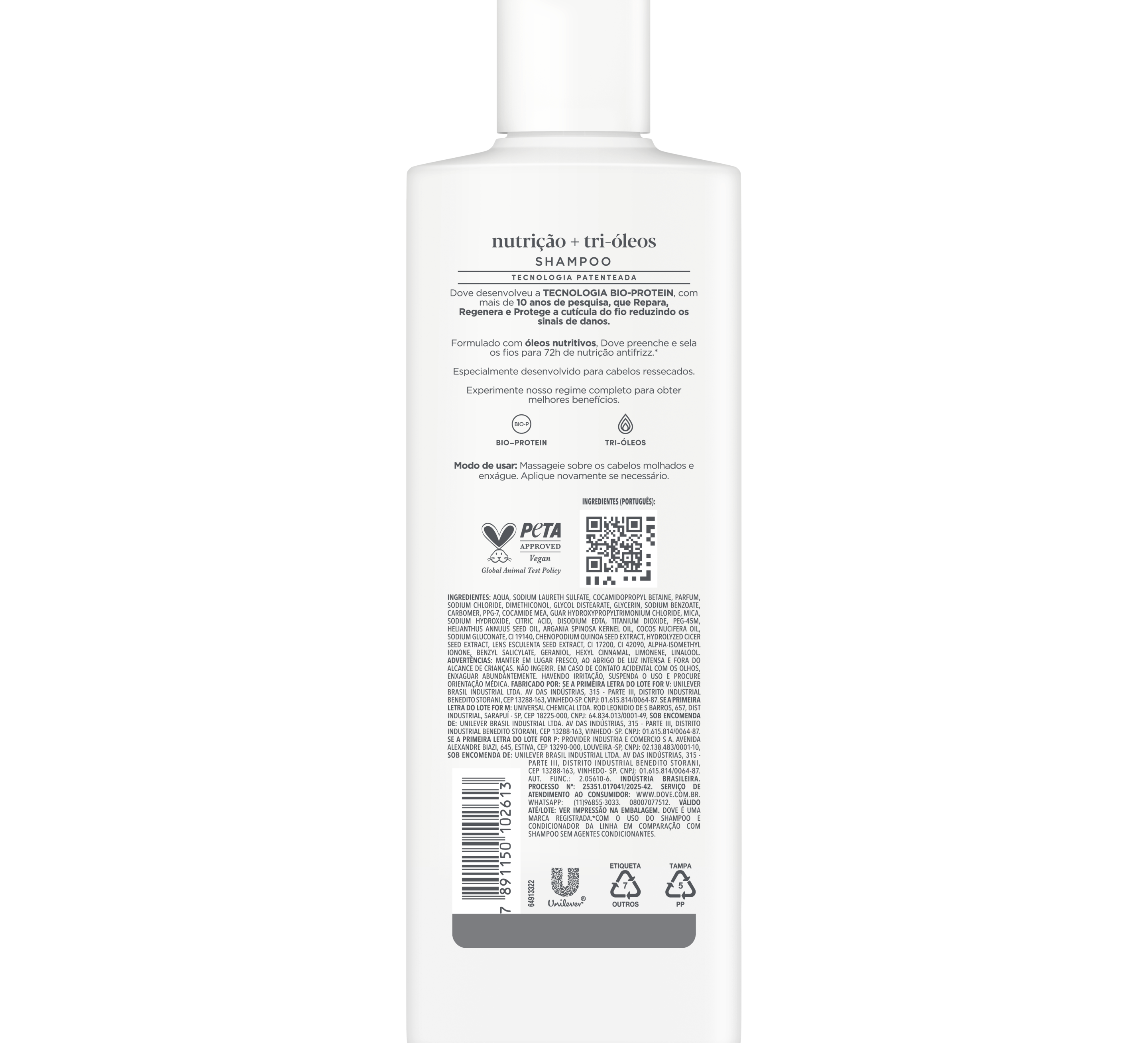 Shampoo Dove Nutrição + Tri-Óleos 370ml