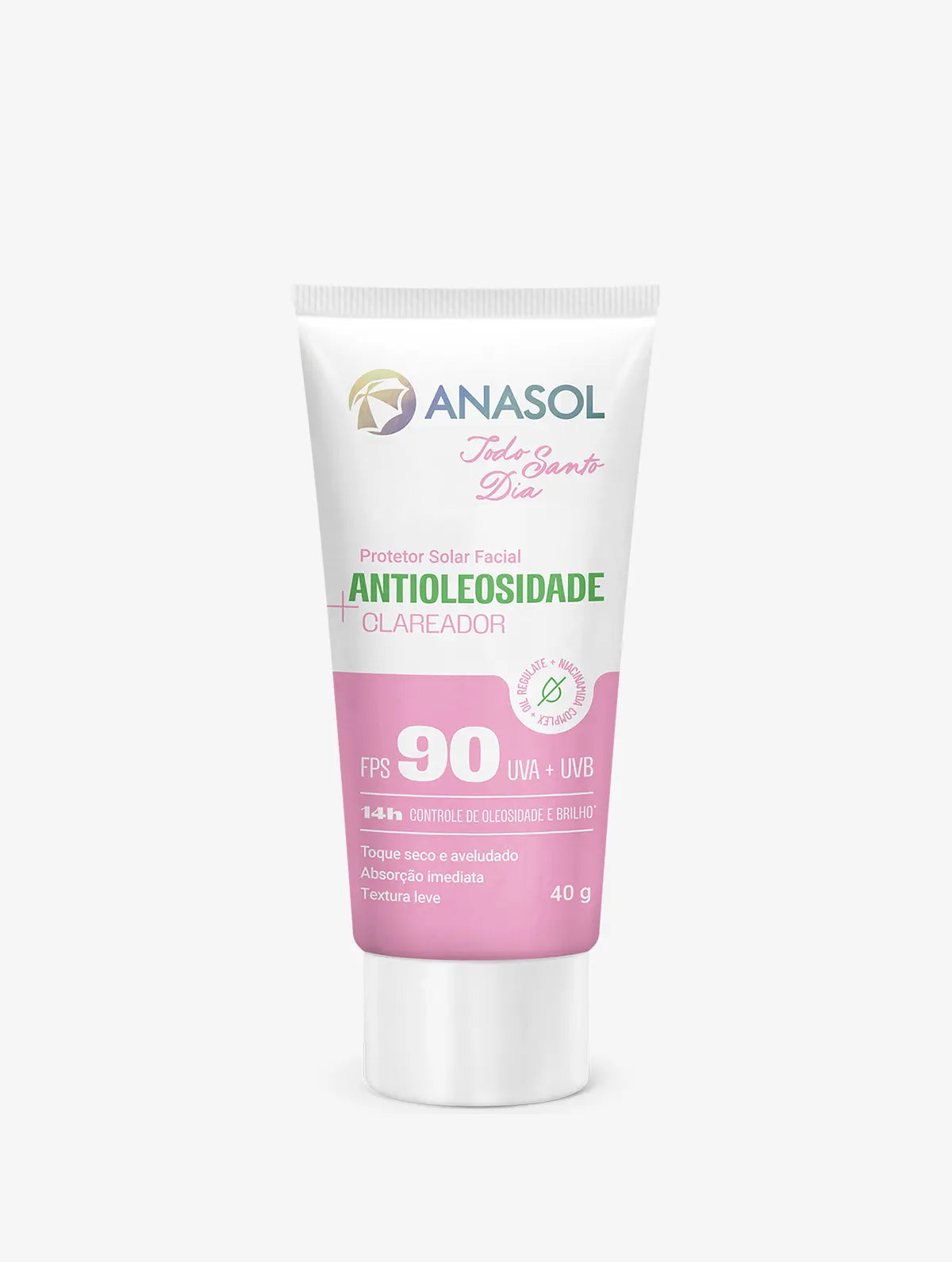 Protetor Solar Facial Anasol Todo Santo Dia Antioleosidade Clareador FPS 90 40 g