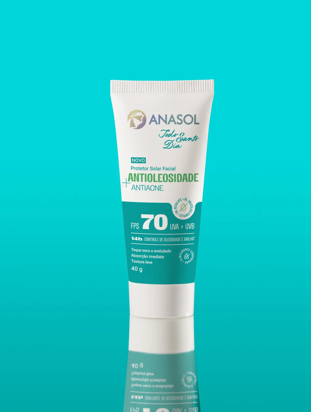 Protetor Solar Facial Anasol Todo Santo Dia Antioleosidade Antiacne FPS 70 40 g
