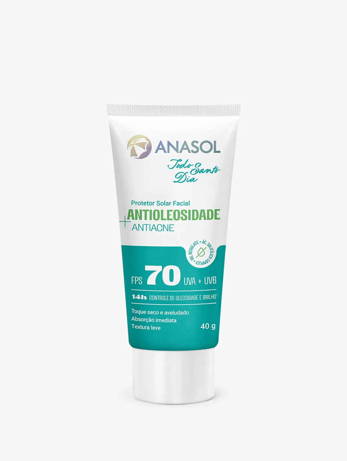 Protetor Solar Facial Anasol Todo Santo Dia Antioleosidade Antiacne FPS 70 40 g