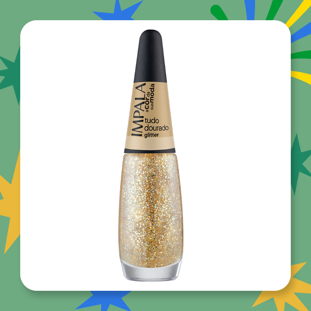 Esmalte Impala Glitter A Cor Da Sua Moda Tudo Dourado