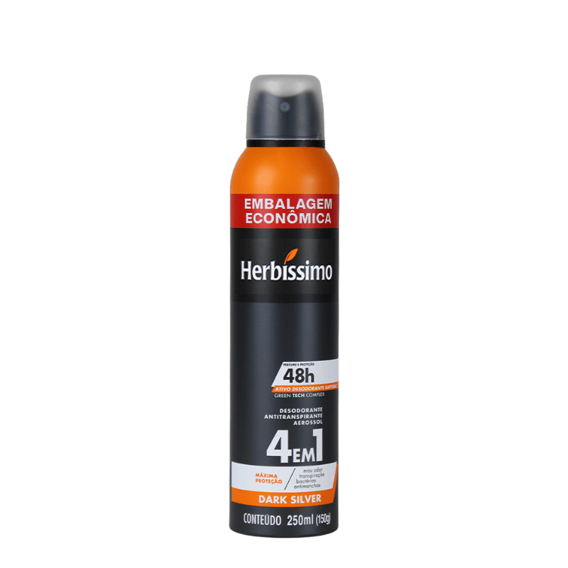 Desodorante Antitranspirante Aerosol Herbíssimo Dark Silver 250ml