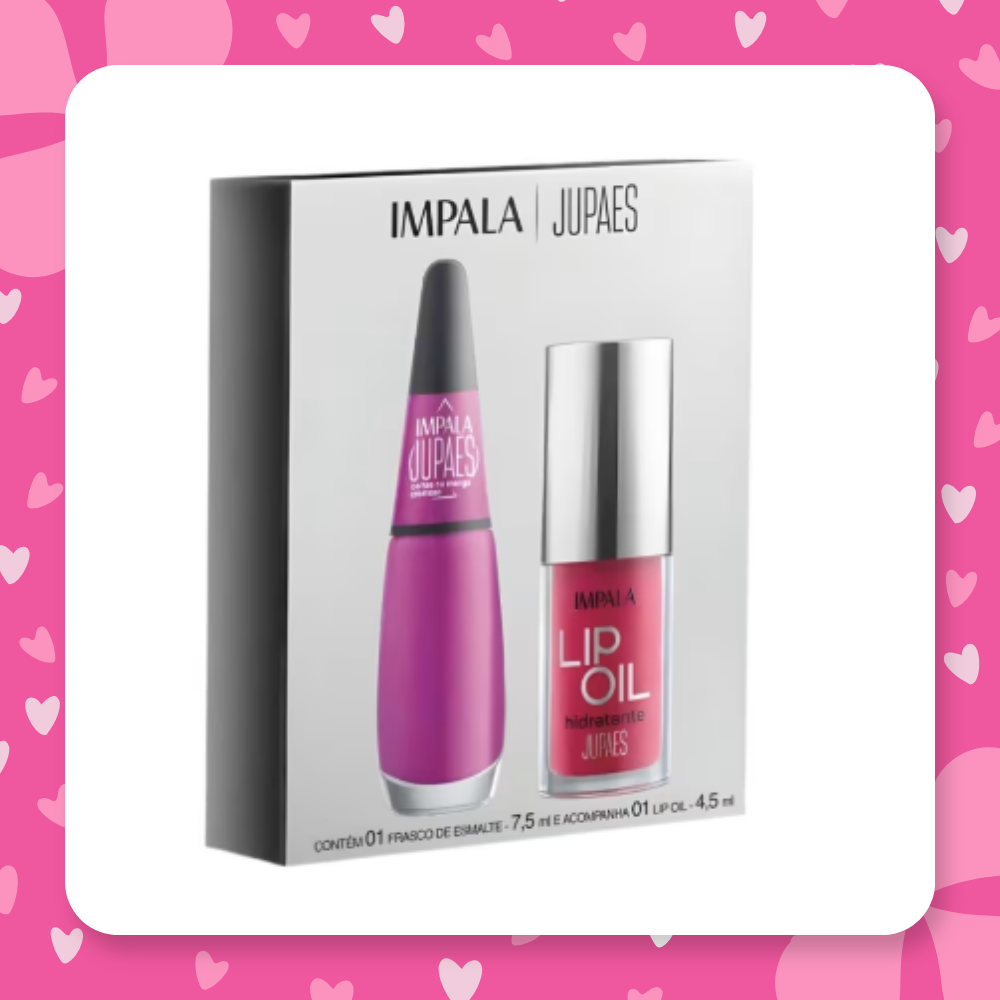 Kit Dupla Impala Ju Paes Cartas Na Manga Esmalte 7,5ml + Lip Oil 4,5ml