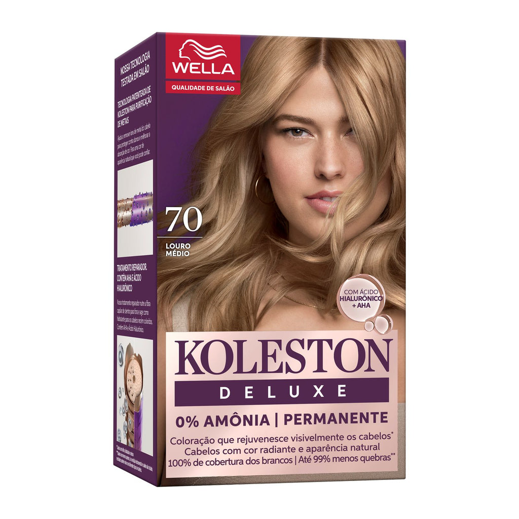Coloração Koleston Deluxe Sem Amônia 7.0 Louro Médio