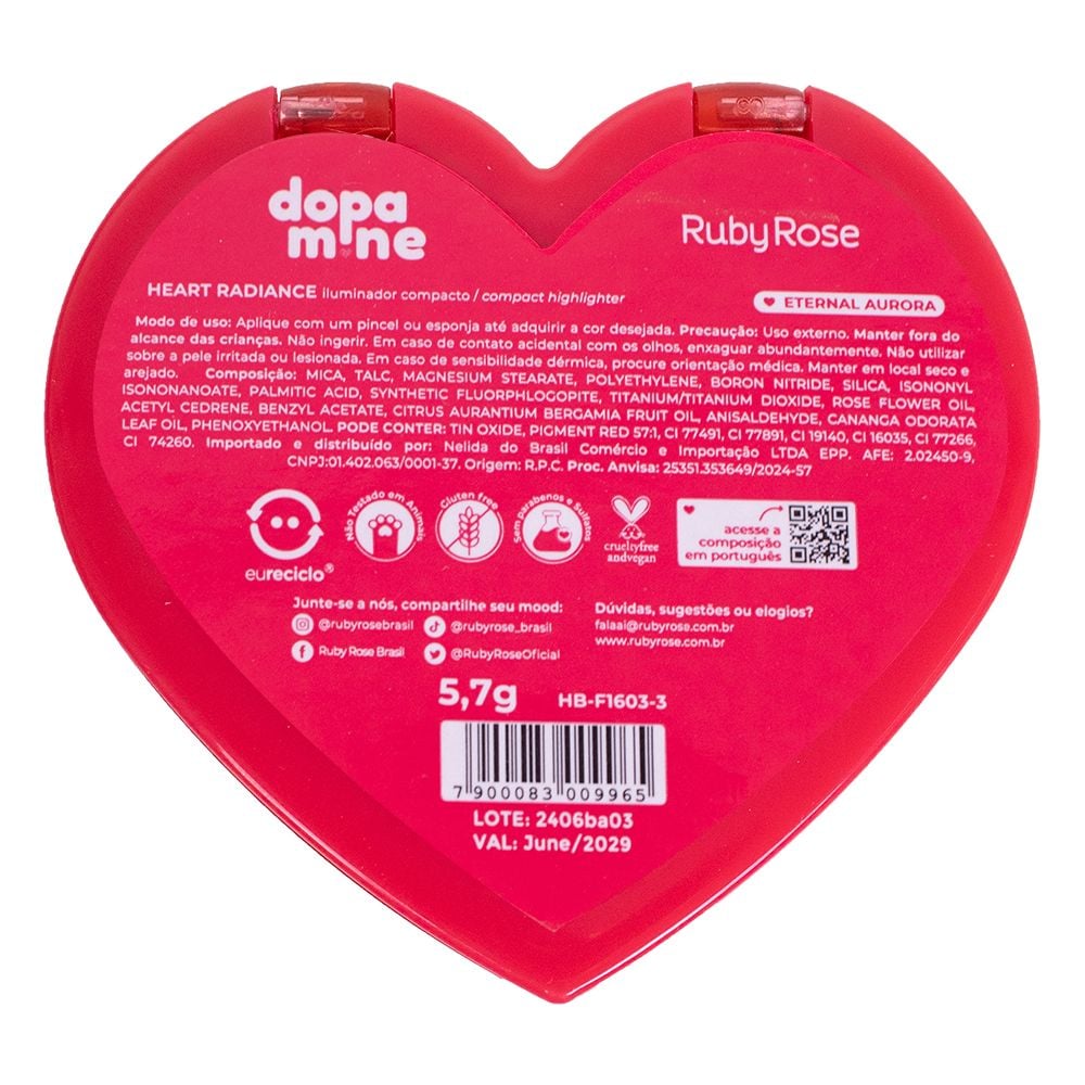 Iluminador Ruby Rose Dopamine Heart Radiance Eternal Aurora