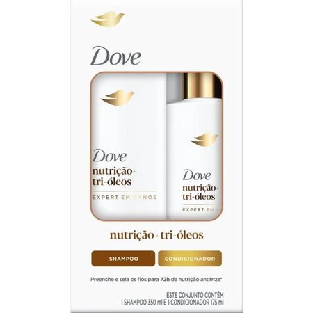 Kit Dove Shampoo 350ml + Condicionador 175ml Nutrição + Tri-Óleos