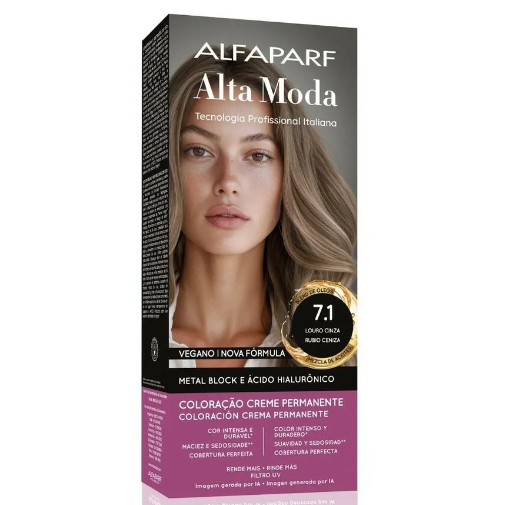 Coloração Alfaparf Alta Moda 7.1 Louro Cinza 150g