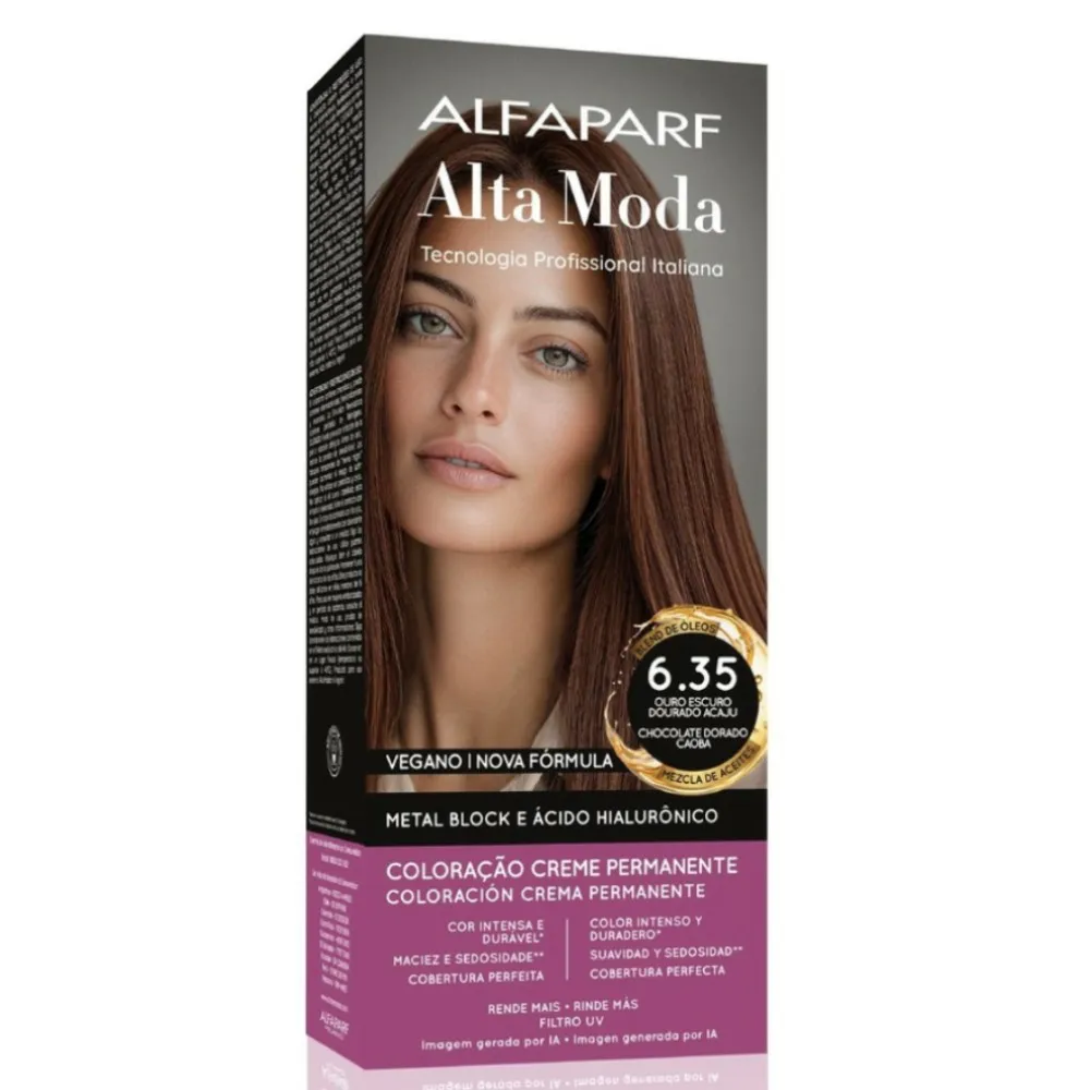 Coloração Alfaparf Alta Moda 6.35 Louro Escuro Dourado 150g