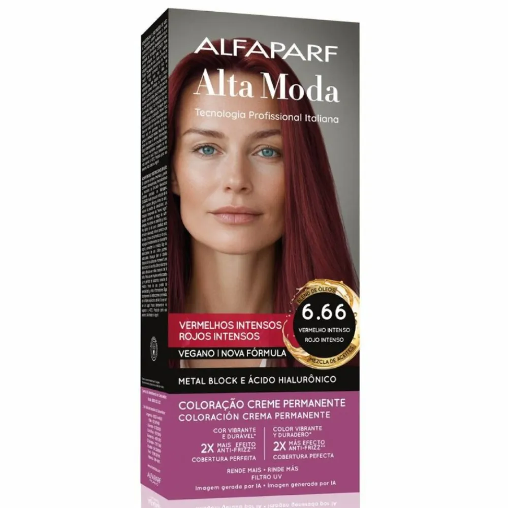 Coloração Alfaparf Alta Moda Especial 6.66 Vermelho Intenso 150g