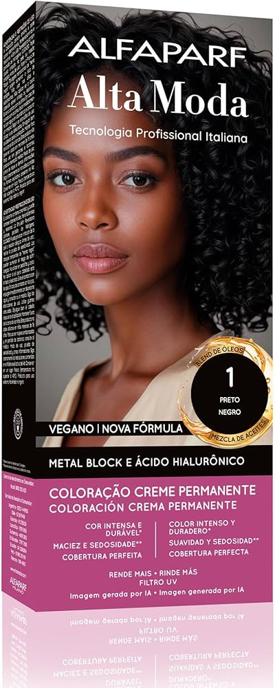 Coloração Alfaparf Alta Moda 1.0 Preto 150g