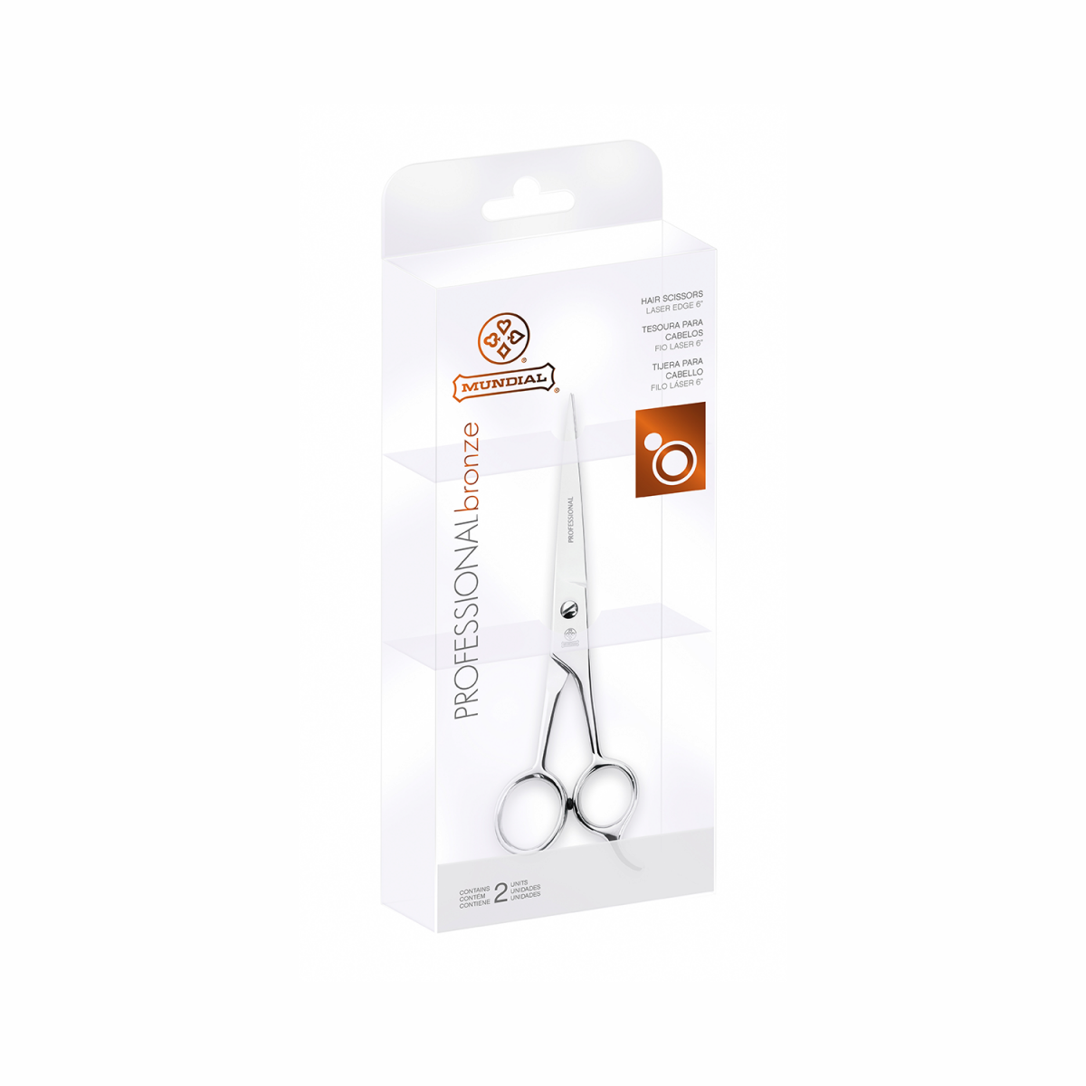 Tesoura para Cabelo Mundial Fio Laser 6" Ref. BC-343