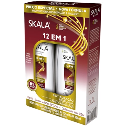 Kit Skala Shampoo 325ml + Condicionador 200ml 12 em 1