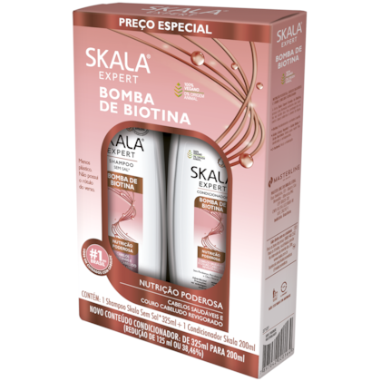 Kit Skala Shampoo 325ml + Condicionador 200ml Bomba de Biotina