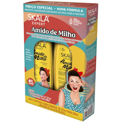Kit Skala Shampoo 325ml + Condicionador 200ml Amido de Milho