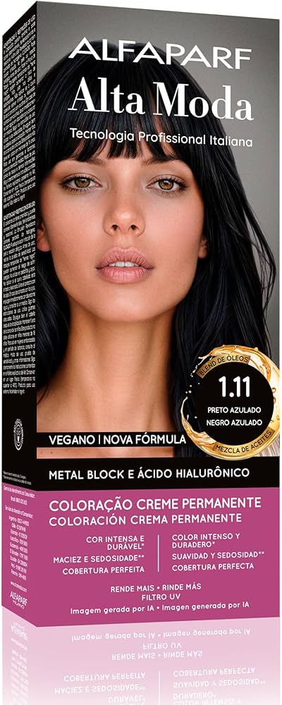 Coloração Alfaparf Alta Moda 1.11 Preto Azul 150g