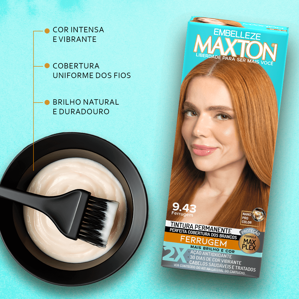 Coloração Maxton Kit Prático 9.43 Ferrugem