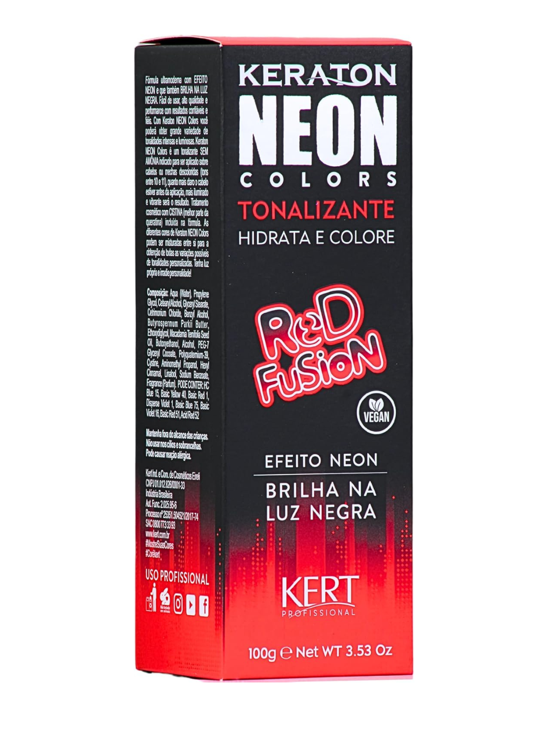 Tonalizante Keraton Neon Colors Red Fusion 100g