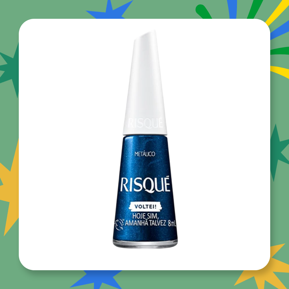 Esmalte Metálico Risqué Azul Hoje Sim, Amanhã Talvez 8ml