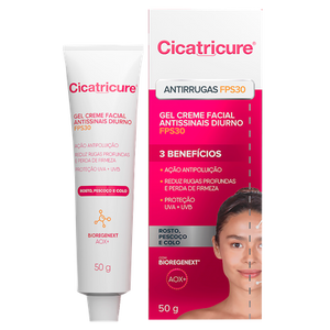 Gel Creme Facial Cicatricure Antissinais Diurno FPS 30 50g