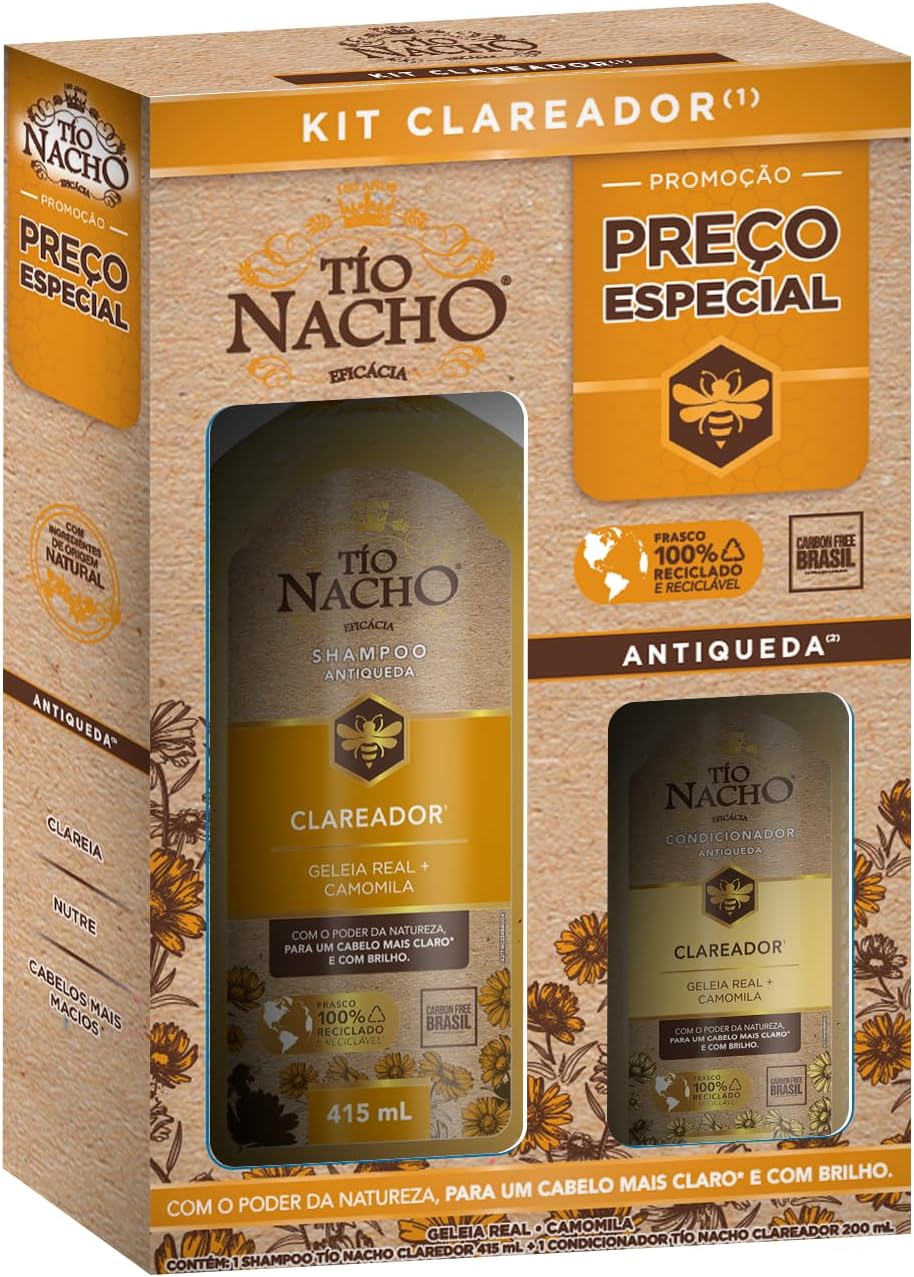 Kit Tio Nacho Clareador Antiqueda Shampoo 415ml + Condicionador 200ml