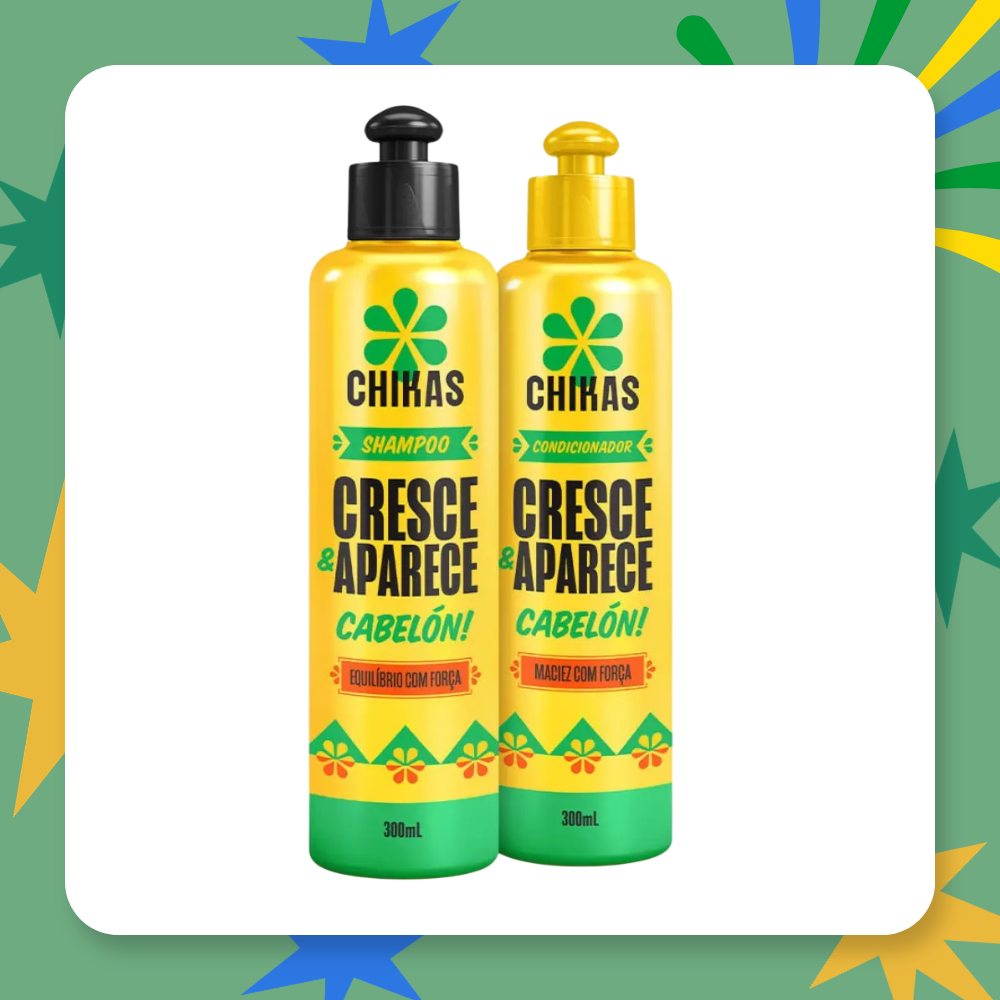 Kit Chikas Shampoo 300ml + Condicionador 300ml Cresce e Aparece