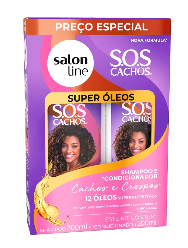 Kit Salon Line S.O.S Shampoo 300ml + Condicionador 200ml Super Óleos