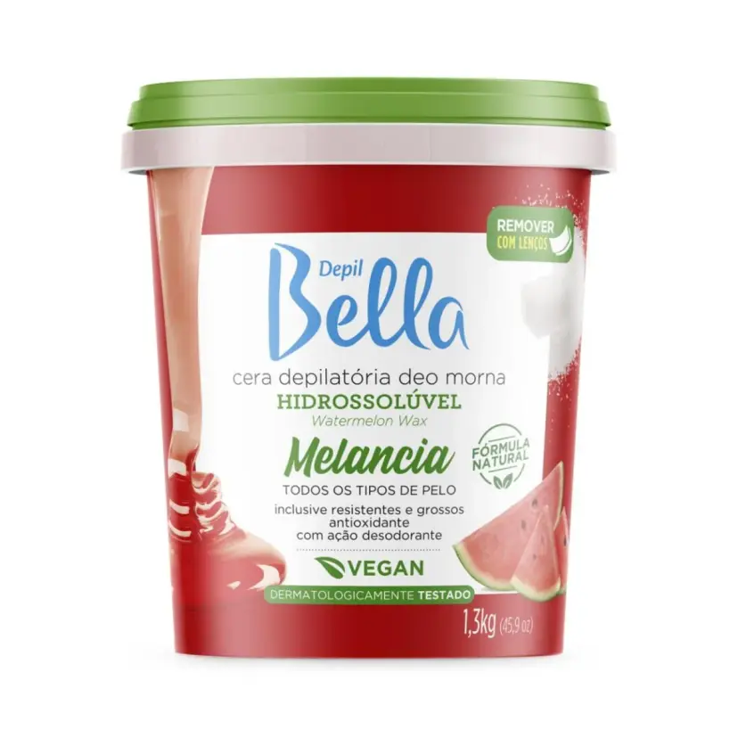Cera Depil Bella Hidrossolúvel Melancia 1,3kg