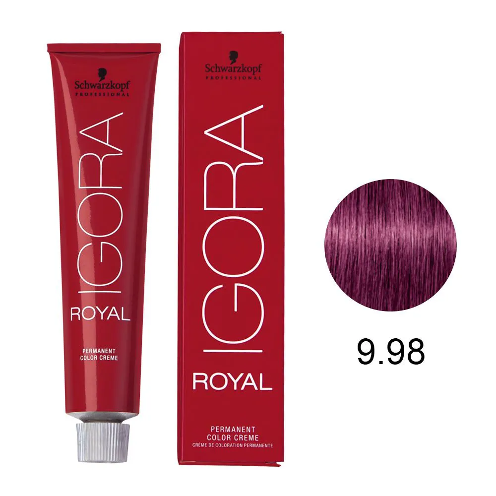 Coloração Igora Royal 9.98 Louro Extra Claro Violeta Vermelho 60 g
