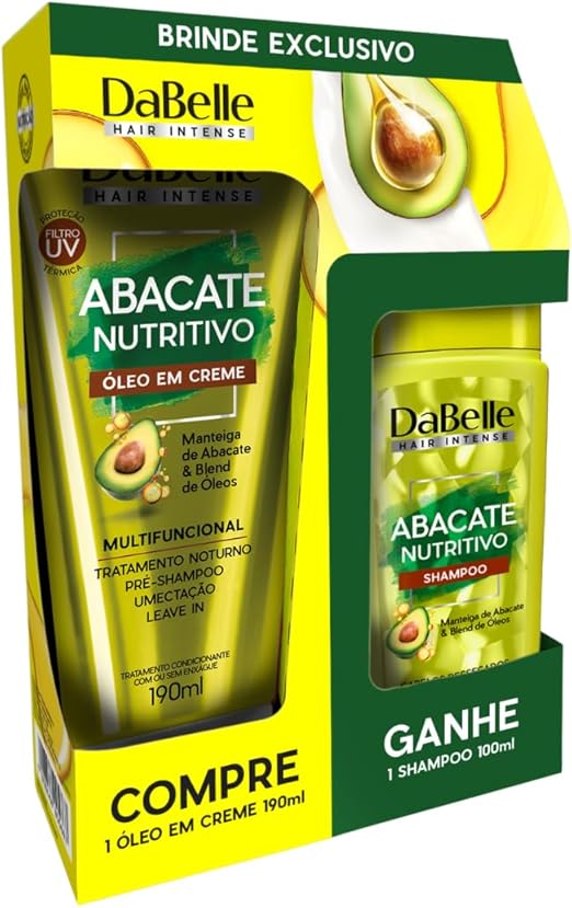 Óleo em Creme DaBelle Abacate Nutritivo 190 ml + Shampoo 100 ml (Grátis)