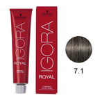Coloração Igora Royal 7.1 Louro Médio Cinza 60 g
