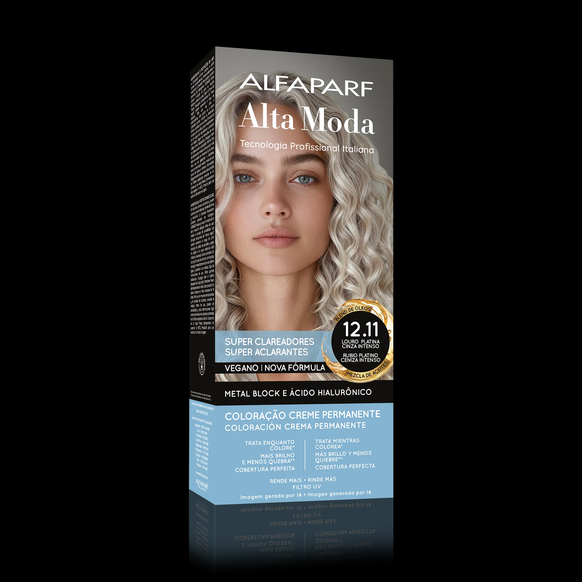 Coloração Alfaparf Alta Moda Especial 12.11 Louro Platina Cinza Intenso 150g