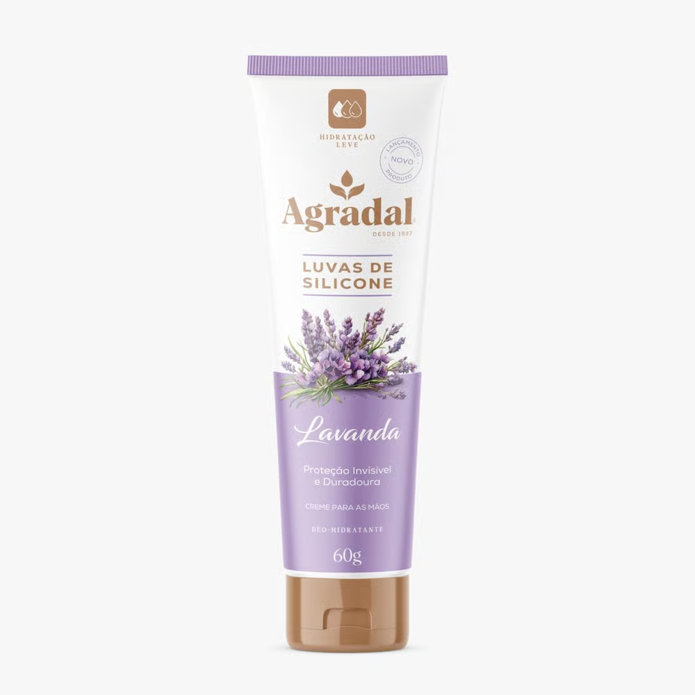 Creme para Mãos Agradal Luvas de Silicone Lavanda 60g