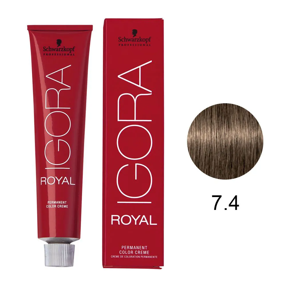 Coloração Igora Royal 7-4 Louro Bege Médio 60 g