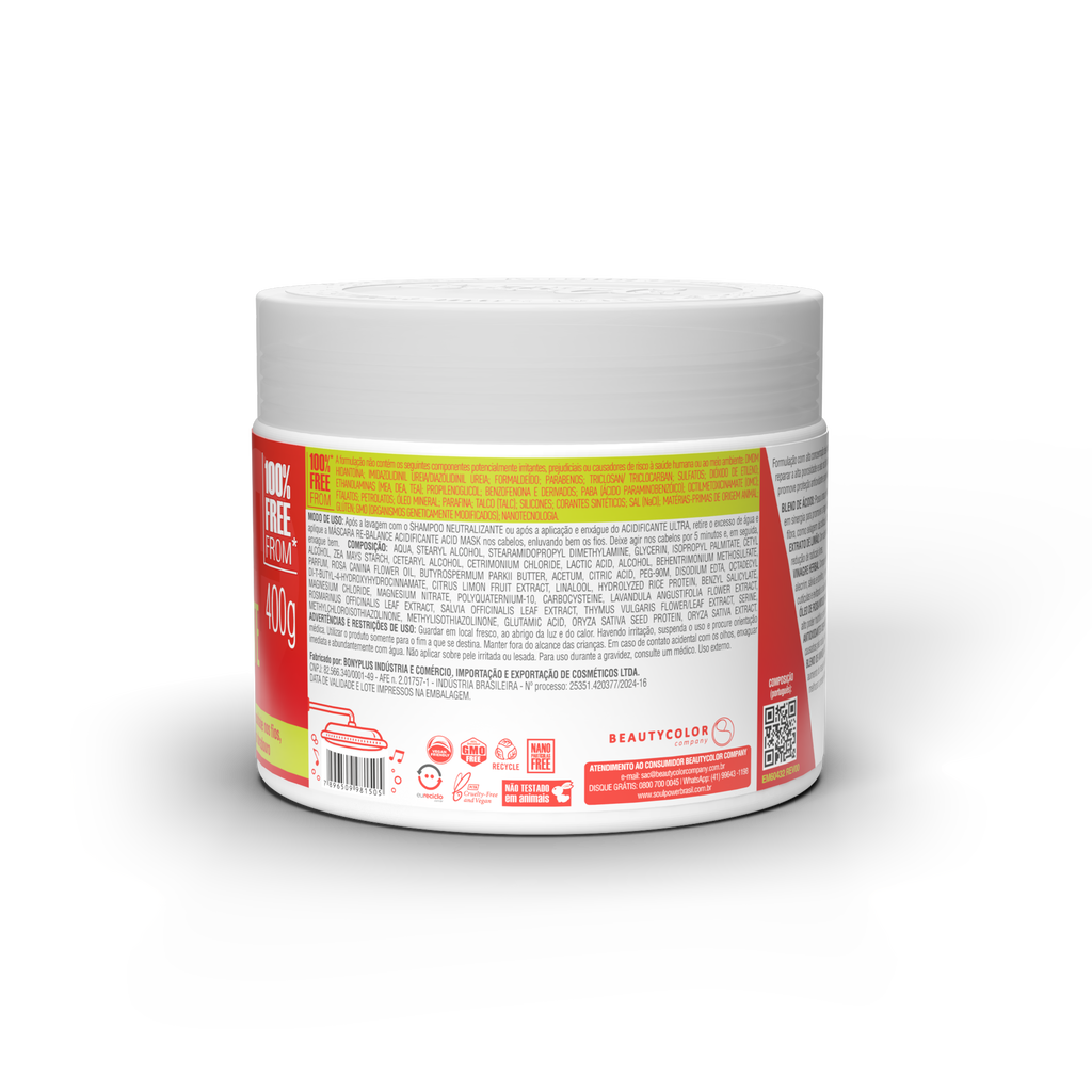 Máscara Soul Power Acid Mask Re-Balance Acidificante 400 g