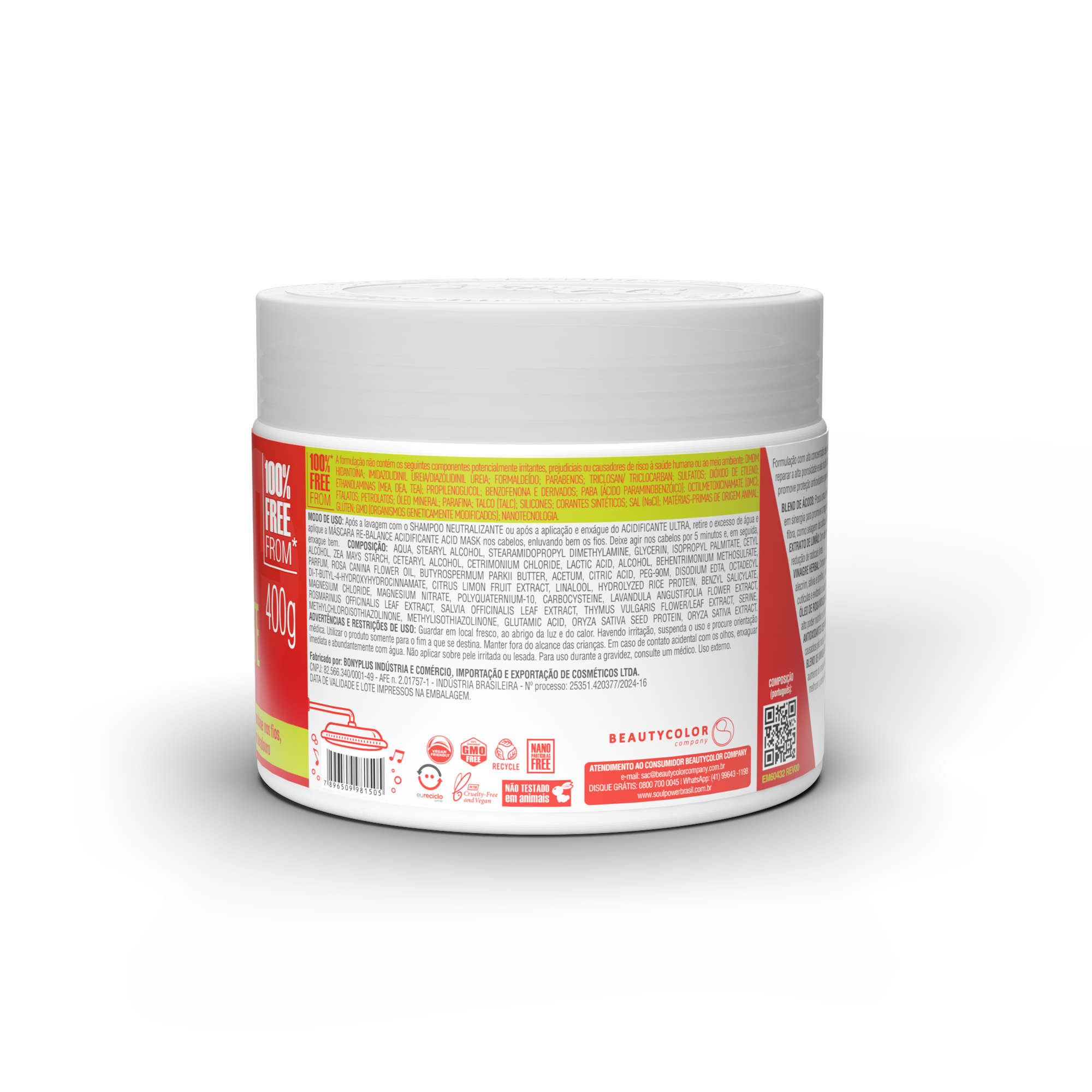 Máscara Soul Power Acid Mask Re-Balance Acidificante 400 g