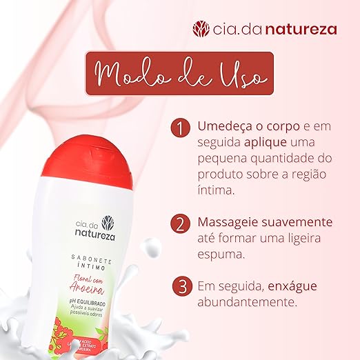 Kit Cia da Natureza Sabonete Íntimo Floral com Aroeira Leve 2 Pague 1 210ml
