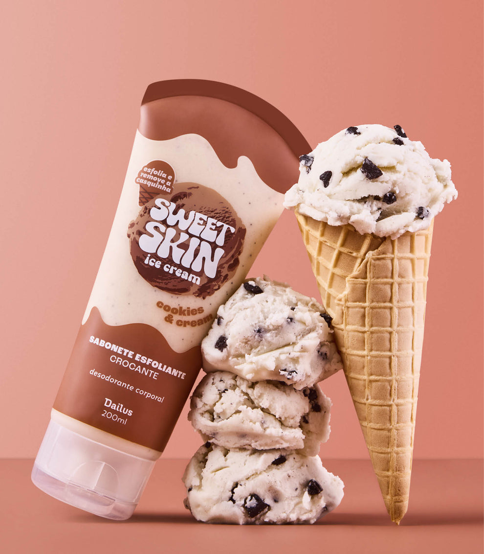 Sabonete Esfoliante Corporal Dailus Sweet Skin Cookie & Cream 200 ml
