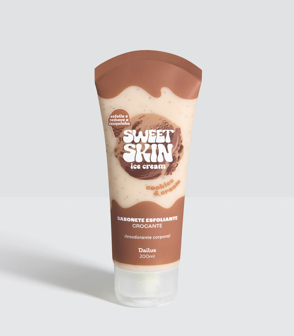 Sabonete Esfoliante Corporal Dailus Sweet Skin Cookie & Cream 200 ml