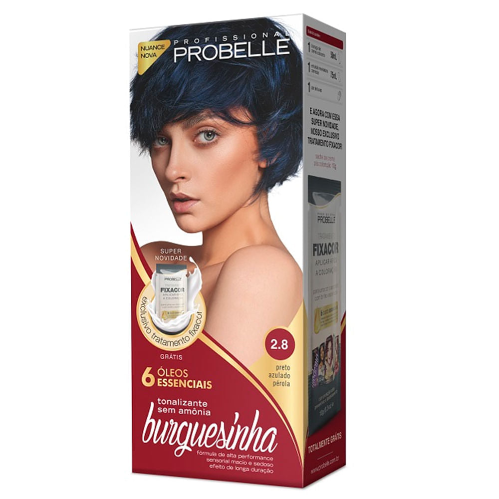 Tonalizante Probelle Burguesinha Preto Azulado Pérola 2.8