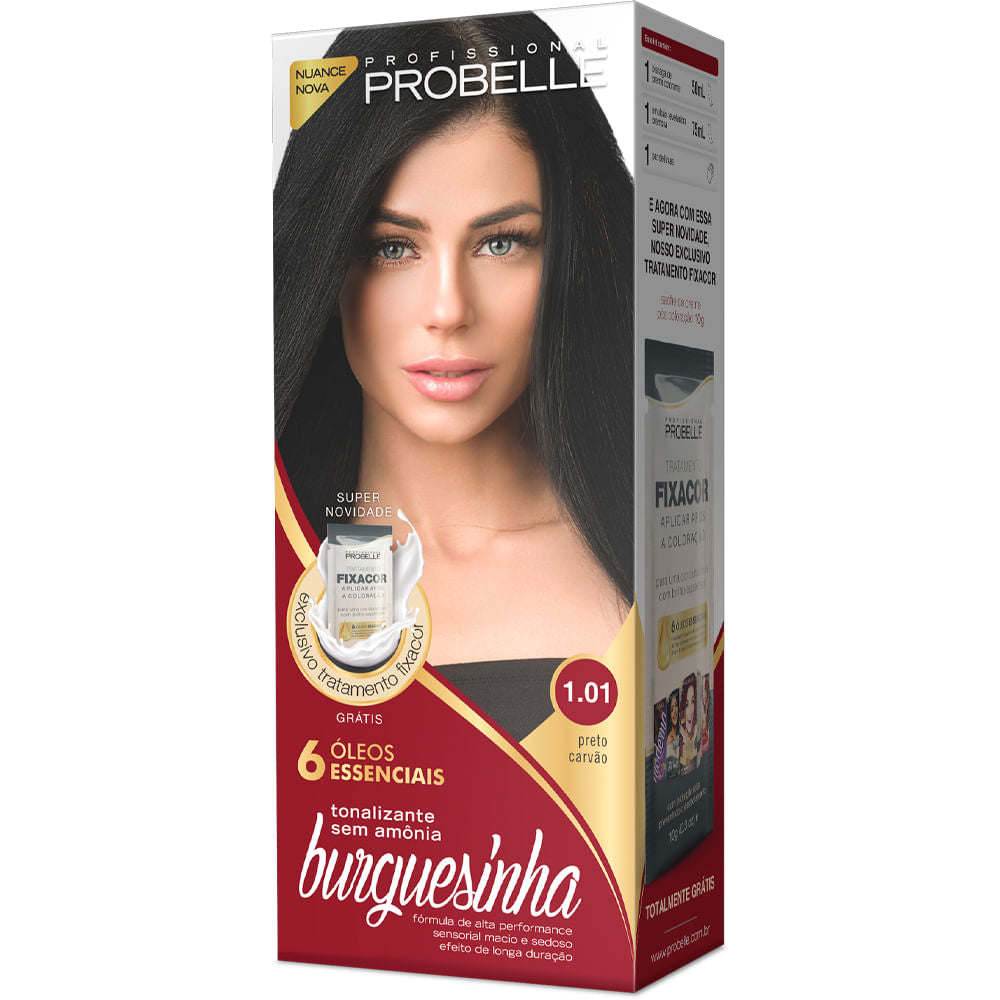 Tonalizante Probelle Burguesinha Preto Carvão 1.01