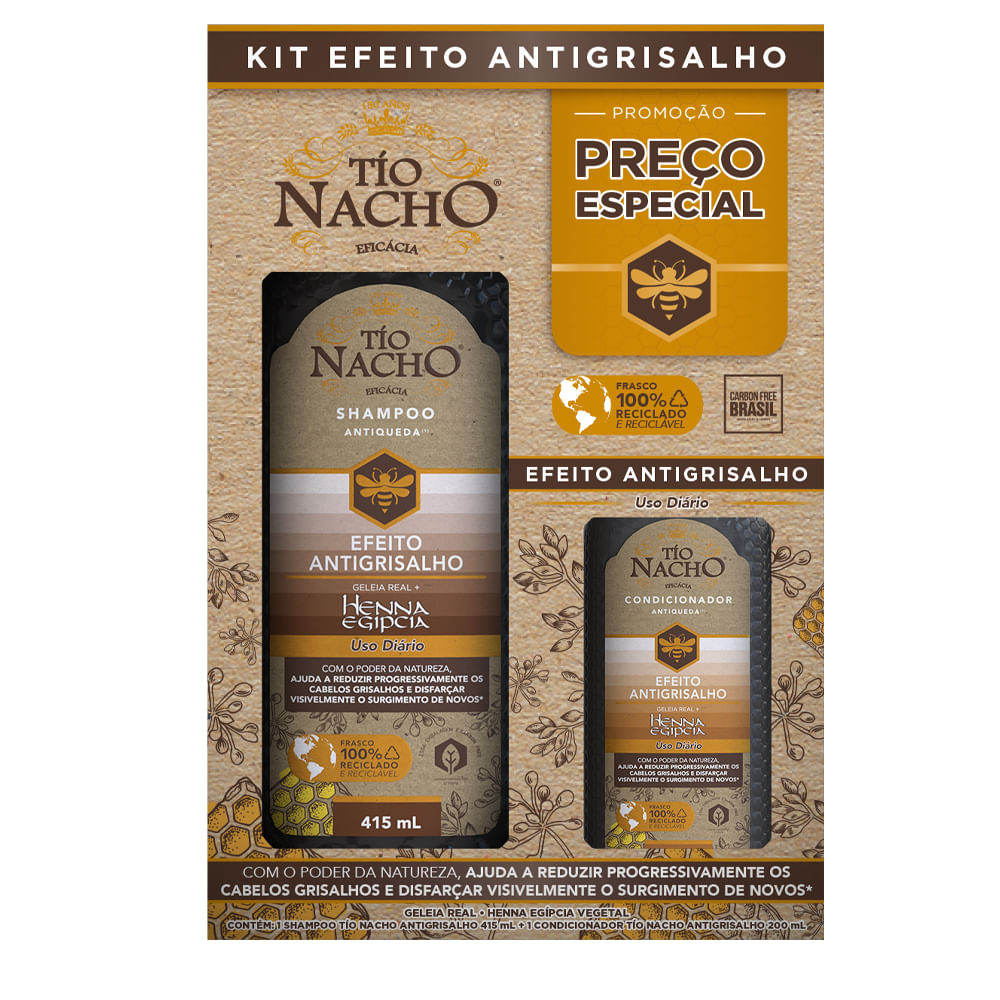 Kit Tio Nacho Shampoo 415ml + Condicionador 200ml Antigrisalho