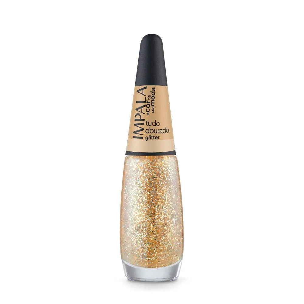 Esmalte Impala Glitter A Cor Da Sua Moda Tudo Dourado